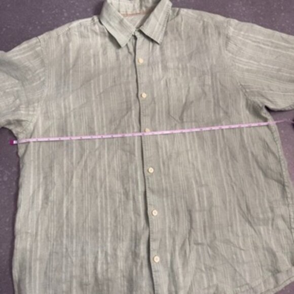 Tommy Bahama 100% Linen Green Short Sleeve Shirt – Size XL - Picture 10 of 13